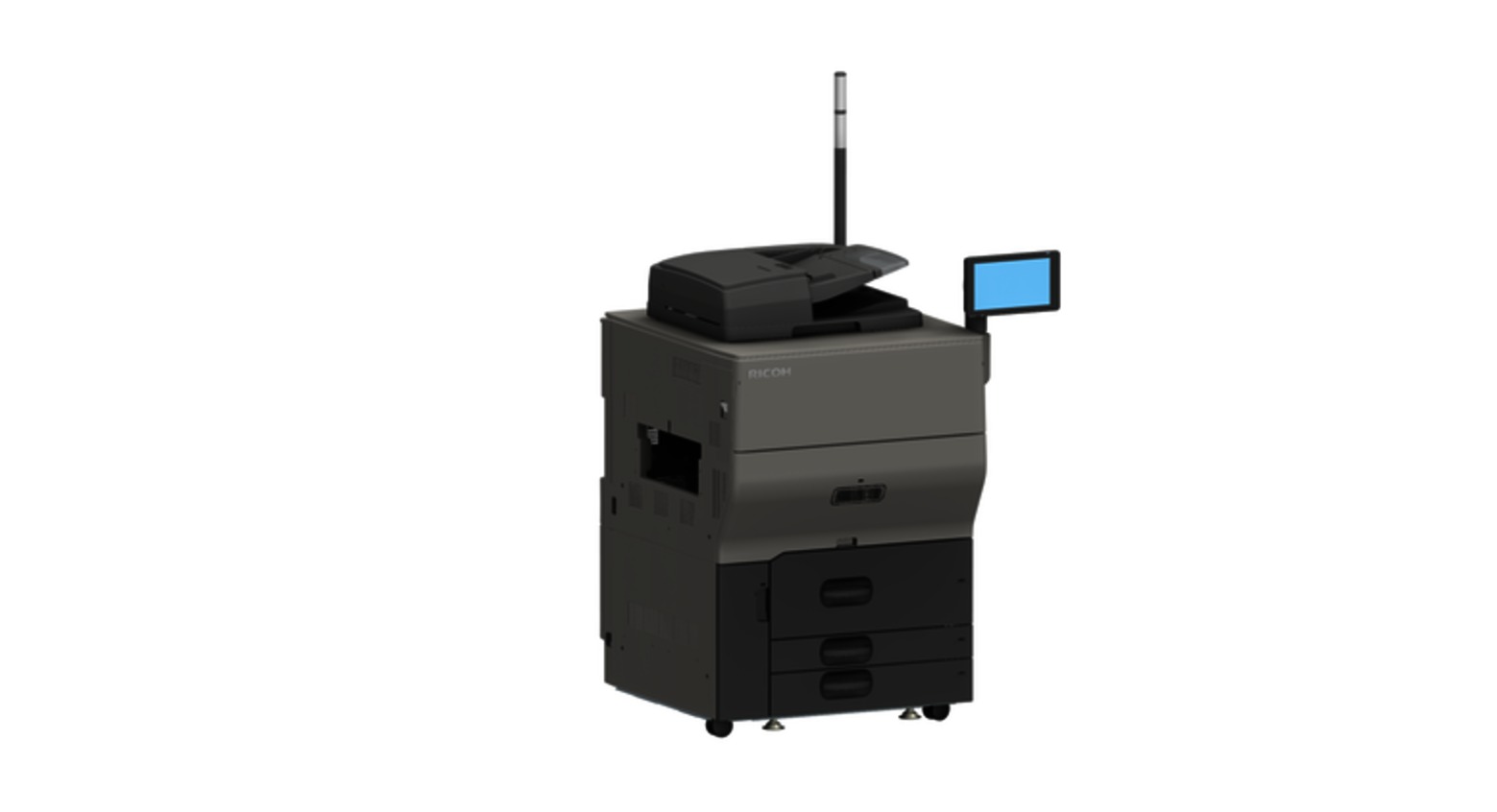 Découvrez l'imprimante RICOH Pro 5300, une solution d'impression monochrome haute performance, idéale pour les environnements professionnels avec un besoin élevé en productivité et qualité.