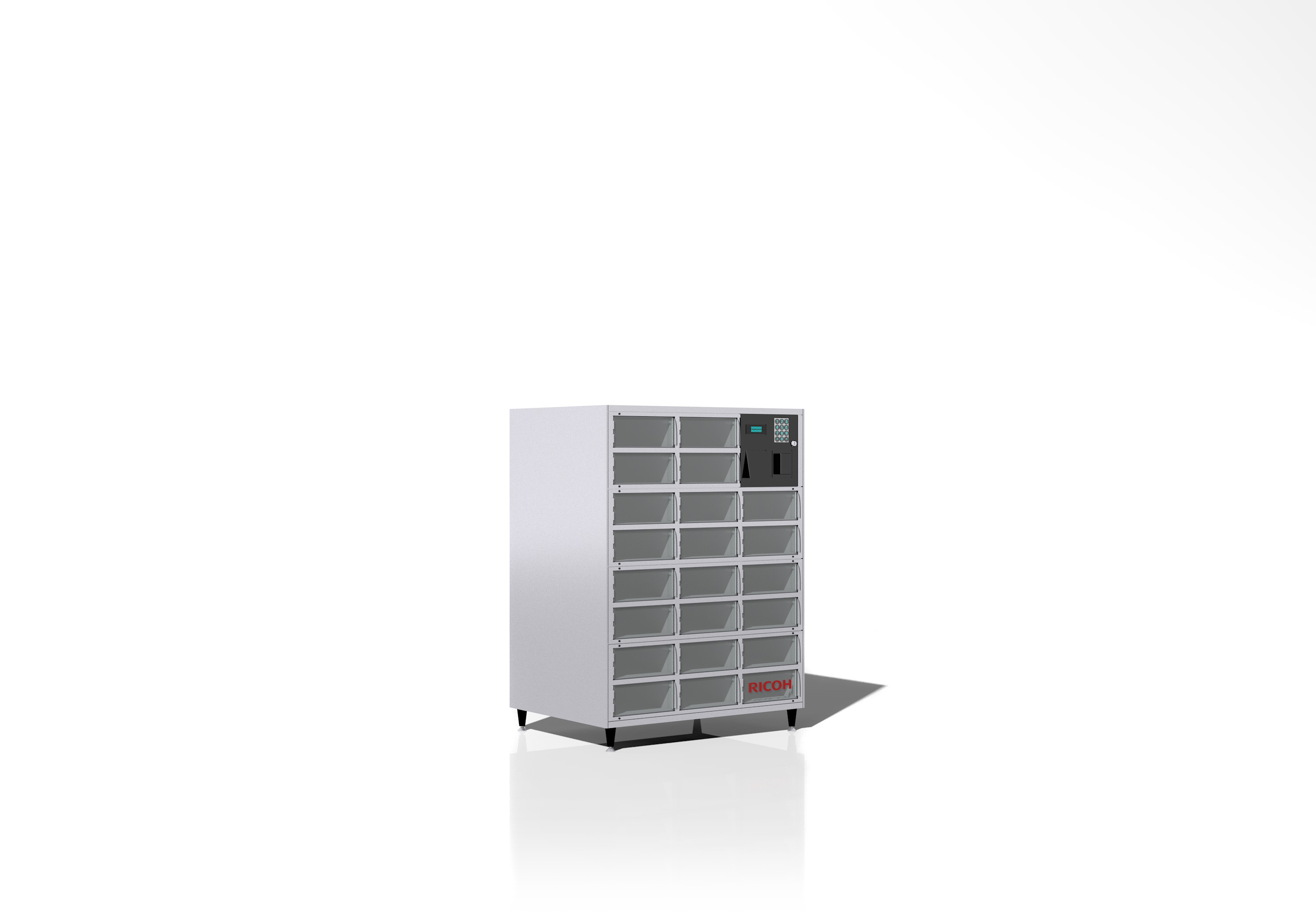 Simplifiez la gestion des équipements et des documents avec les consignes intelligentes Ricoh, accessibles en tout temps et en toute sécurité.