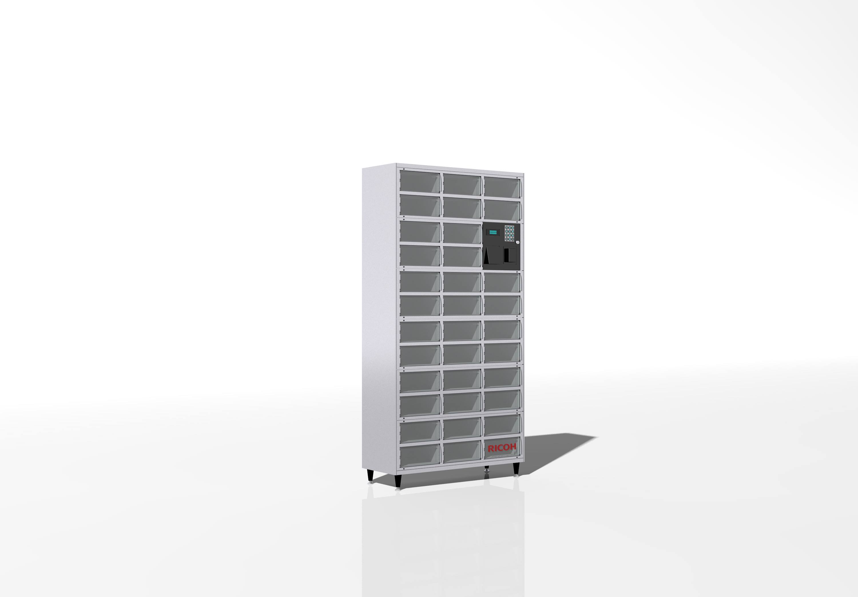 Simplifiez la gestion des équipements et des documents avec les consignes intelligentes Ricoh, accessibles en tout temps et en toute sécurité.